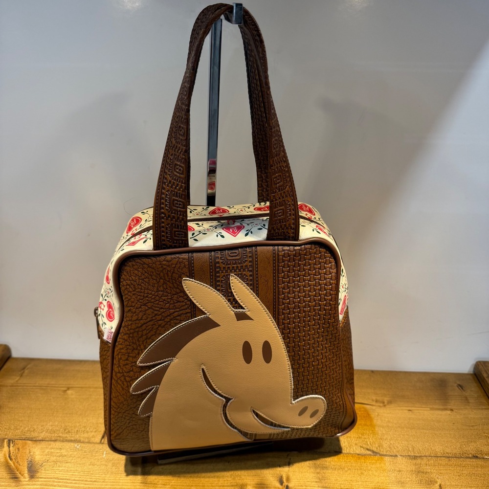 Vintage 2004 Paul Frank Clancy Horse Handbag Y2K Brown Applique Shoulder Bag